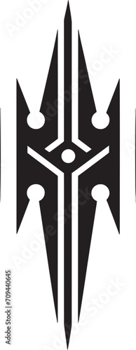 Binary Blossom Sleek Cybernetic Symbol in Black Monochrome Robo Rapture Elegant Vector Logo Illustrating Cybernetic Harmony