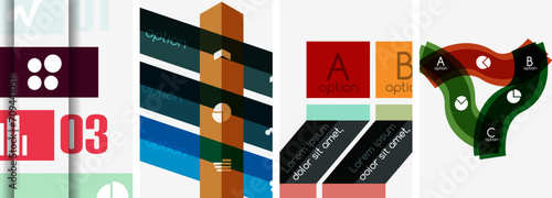 Set of infographic lines poster backgrounds. Vector illustration For Wallpaper, Banner, Background, Card, Book Illustration, landing page