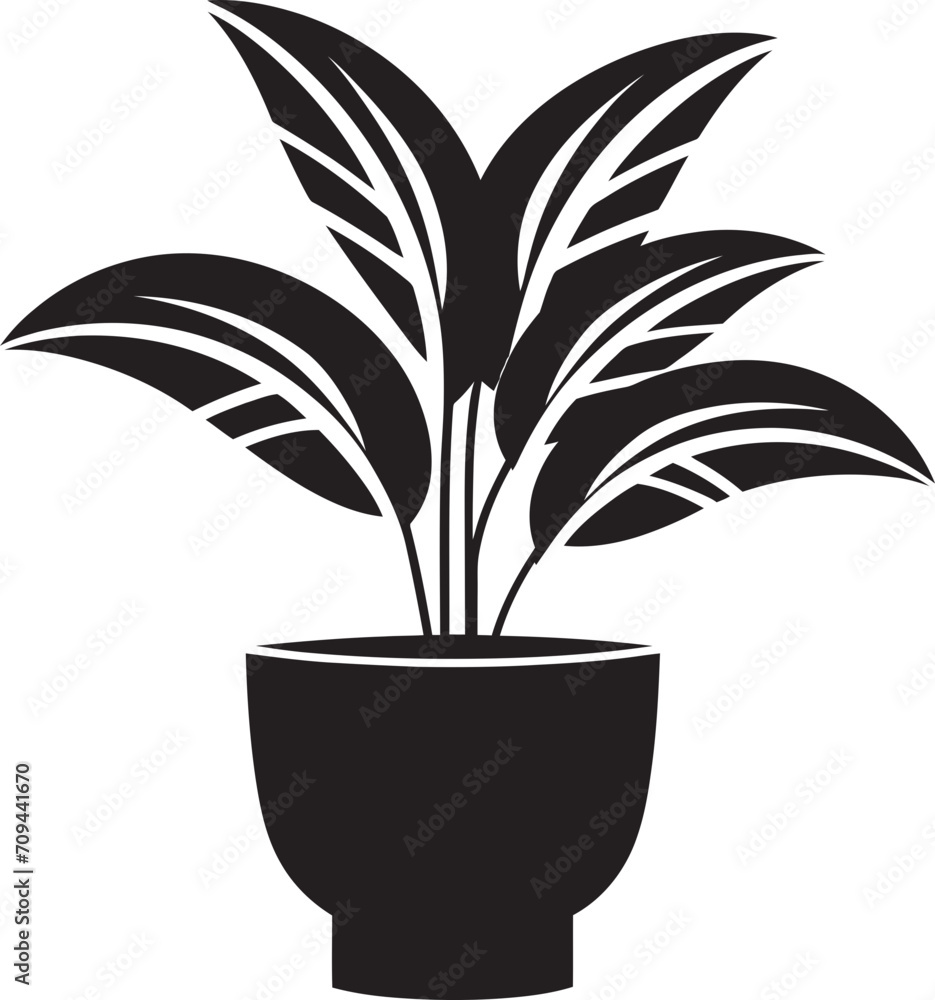 Floral Fusion Monochrome Emblem Featuring Chic Plant Pot Design Botanic Balance Elegant Black Icon with Vector Plant Pot Floral Fusion Monochrome Emblem Featuring Chic Plant Pot Design Botanic Balance Elegant Black Icon with Vector Plant Pot