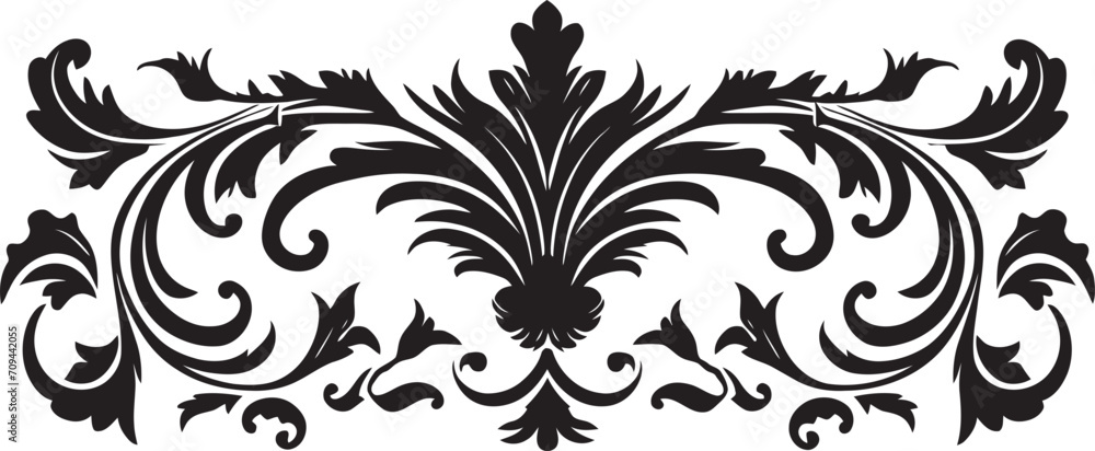Baroque Beauty Vintage European Border Icon in Elegant Black Historic Harmony Chic Vector Logo with Black Vintage European Border