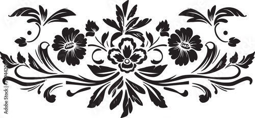 Fototapeta Naklejka Na Ścianę i Meble -  Heritage Hues Vintage European Border Logo in Elegant Black Epoch Elegance Monochrome Logo Design with European Border