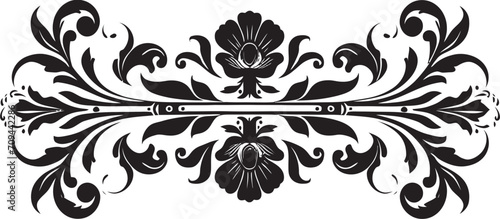 Noble Nostalgia Vintage European Border Logo in Sleek Black Cultural Classics Chic Vector Logo with Black Vintage European Border