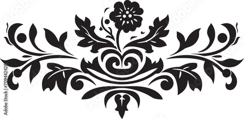 Cultural Classics Chic Vector Logo with Black Vintage European Border Antique Aesthetics Monochrome Emblem Featuring European Border Design