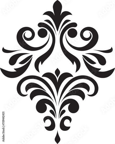 Retro Royalty Sleek Logo Design with Monochrome Vintage European Border Baroque Beauty Vintage European Border Icon in Elegant Black