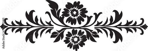 Heritage Hues Chic Emblem with Black European Border Design Royal Radiance Vintage European Border Icon in Sleek Black