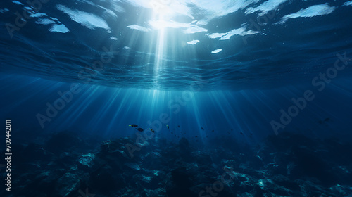 deep blue sea abstract marine background