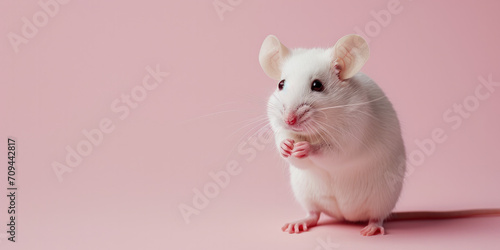 white mouse standing on background, generative AI photo
