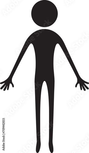 Animated Antics Chic Stickman Logo in Monochrome Delight Sketchbook Swagger Sleek Black Icon with Doodle Stickman