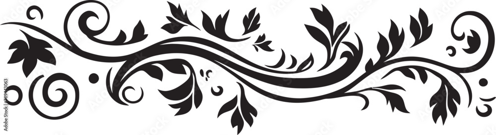 Fototapeta premium Whimsical Whirls Black Vector Logo with Doodle Decorative Element Intricate Inks Chic Emblem Featuring Doodle Decorative Element in Black