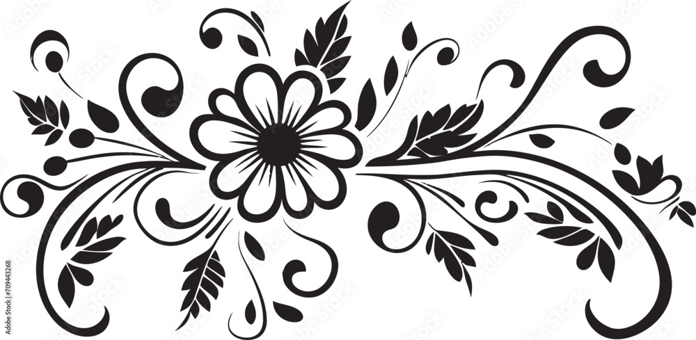 Whirlwind of Whimsy Monochrome Logo Design with Decorative Element Intricate Inks Chic Vector Logo Featuring Doodle Decorative Element
