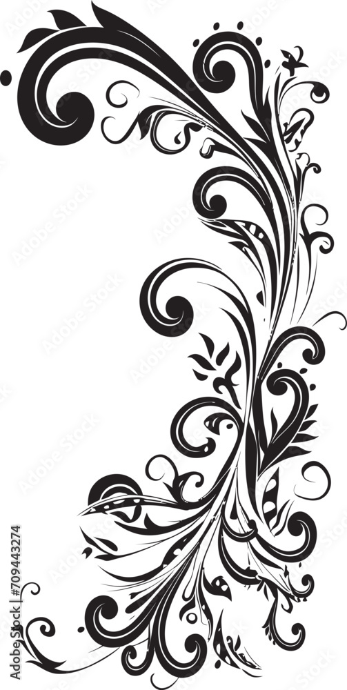 Elegance Embellished Sleek Black Emblem Highlighting Decorative Doodles Sculpted Spirals Monochrome Decorative Doodle Icon in Chic Vector Elegance Embellished Sleek Black Emblem Highlighting Decorative Doodles Sculpted Spirals Monochrome Decorative Doodle Icon in Chic Vector