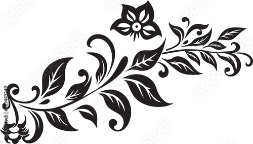 Elegance Embellished Black Logo Design with Stylish Doodle Decorations Sculpted Spirals Sleek Vector Icon Featuring Decorative Doodle Elements