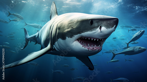 great white shark underwater