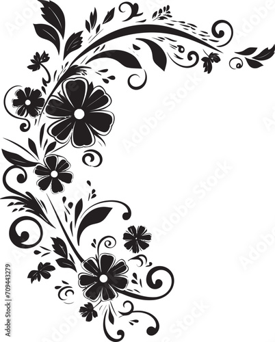 Chic Complexity Stylish Logo Design with Black Doodle Decorations Whirlwind of Whimsy Elegant Decorative Element in Sleek Black
