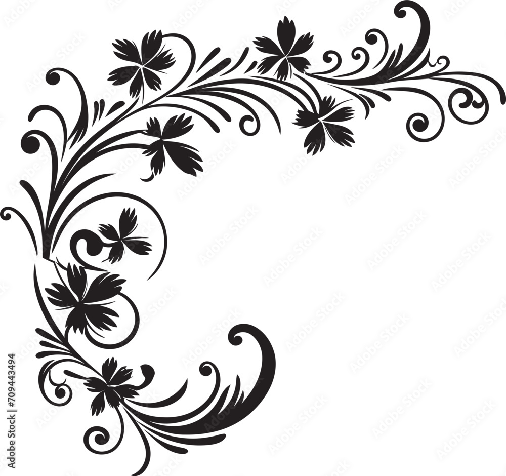 Sophisticated Swirls Monochrome Emblem with Doodle Decorative Elements Ornate Outlines Stylish Black Logo Highlighting Decorative Element
