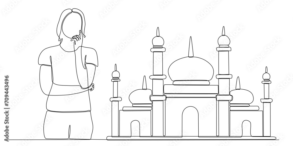continuous line of women thinking about wanting to build a mosque continuous line of women thinking about wanting to build a mosque