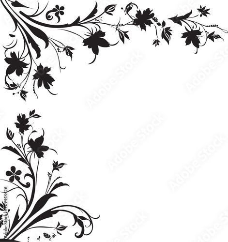 Swirls of Style Monochrome Logo Design with Decorative Doodles Curves and Charms Black Doodle Decorative Element in Vector