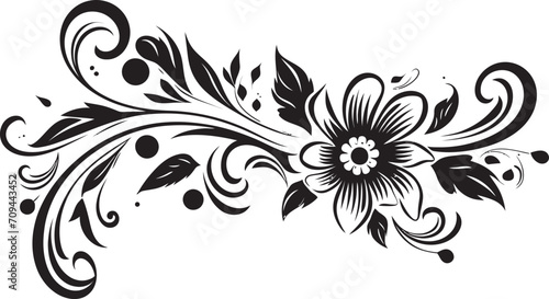 Sophisticated Swirls Sleek Vector Emblem Featuring Decorative Doodles Ornate Outlines Chic Black Emblem with Doodle Decorative Element