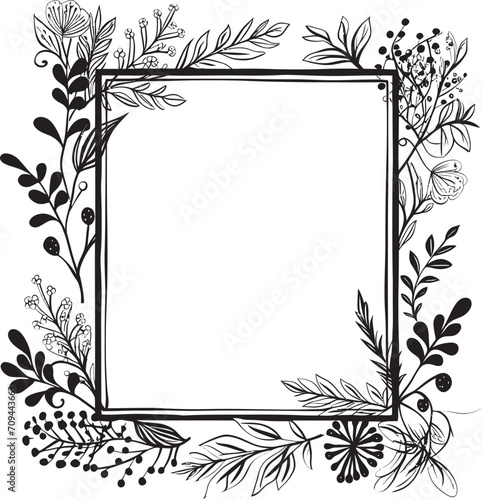 Flux of Flourishes Doodle Delight in 90 Words Symphonic Swirls Black Doodle Frame Vector Icon