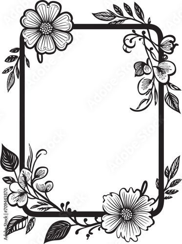 Spiraled Sophistication Doodle Delight in 90 Words Artistry Unveiled Black Vector Frame with Doodle Detail