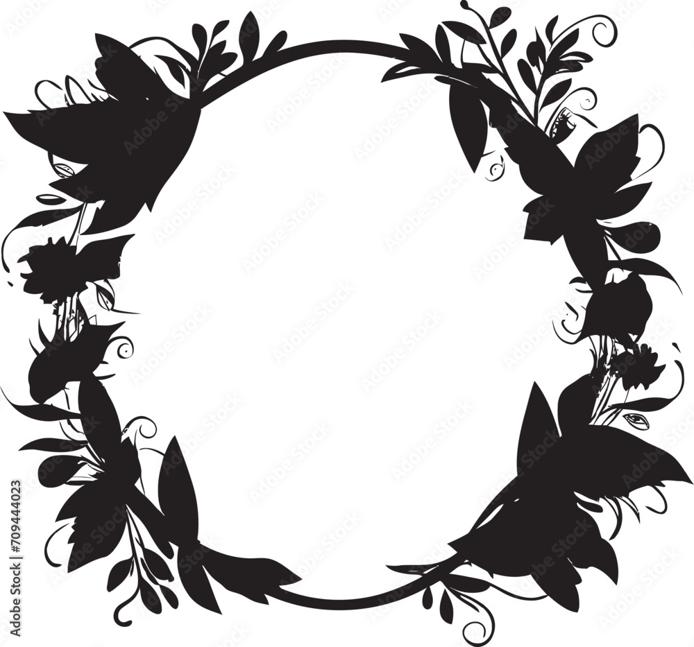 Naklejka premium Celestial Charm Capturing the Allure of the Cosmos in Doodle Decorative Frame Vector Black Logo Symbol Whimsical Waves Riding the Creative Currents in Doodle Decorative Frame Vector Black Logo Design