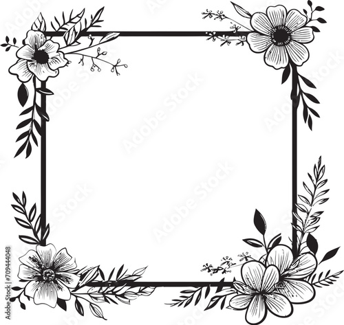 Noir Nostalgia A Nod to Classic Elegance in Doodle Decorative Frame Vector Black Logo Design Symphonic Scrolls Harmonizing Elegance with Whimsy in Doodle Decorative Frame Vector Black Logo Symbol