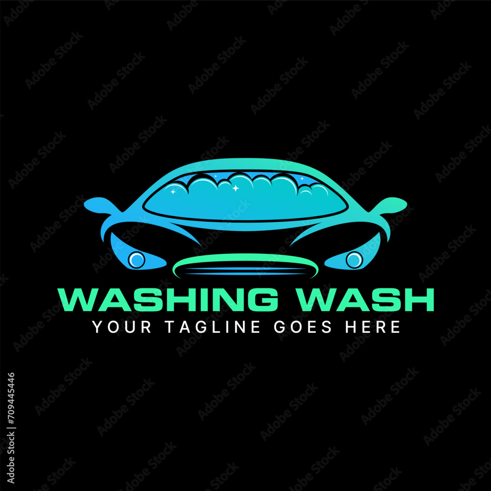 Logo design graphic concept creative abstract premium vector stock front sport car with soap foam. Related to transportation clean wash salon workshop Logo design graphic concept creative abstract premium vector stock front sport car with soap foam. Related to transportation clean wash salon workshop