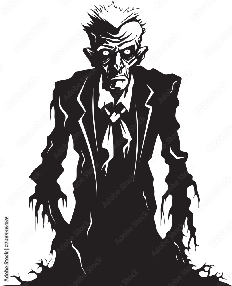 Haunted Hues Sleek Black Icon Capturing the Dread of an Elderly Undead Zombie Zenith Black Logo Design for the Spooky Horror of an Old Man Haunted Hues Sleek Black Icon Capturing the Dread of an Elderly Undead Zombie Zenith Black Logo Design for the Spooky Horror of an Old Man