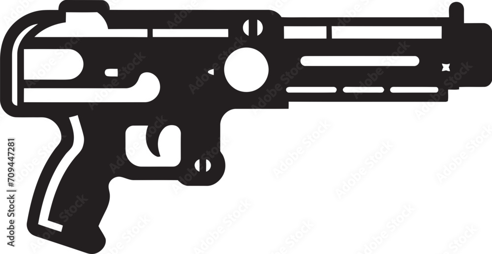Make Believe Marksman Vector Symbol Signifying a Toy Gun in Black 