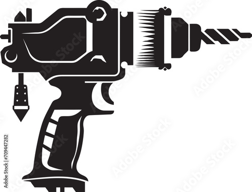 Pint sized Peacekeeper Dynamic Black Icon with Toy Gun Logo Design 
