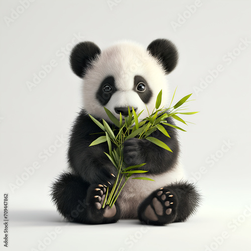 giant panda eating bamboo