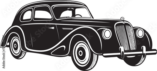 Retro Wheels Sleek Black Logo Design Featuring Vintage Cars 