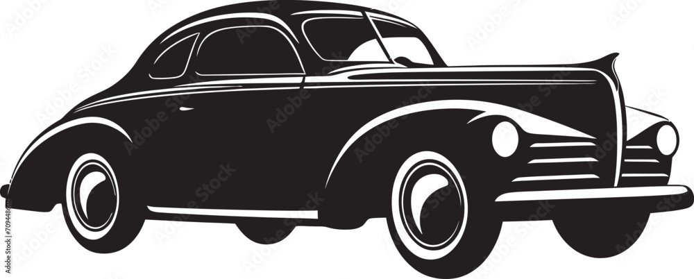 Reviving Glory Sleek Iconic Symbol of Retro Cars in Black 