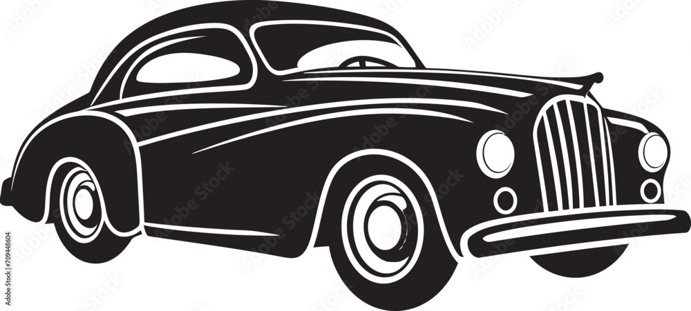 Era Defining Icons Vintage Car Vector Black Logo Elegance 