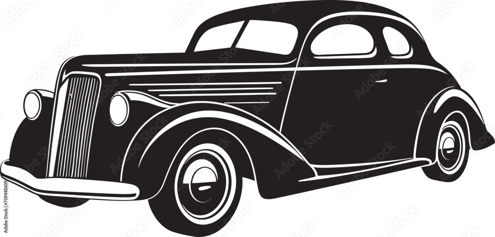 Reviving Glory Sleek Iconic Symbol of Retro Cars in Black 