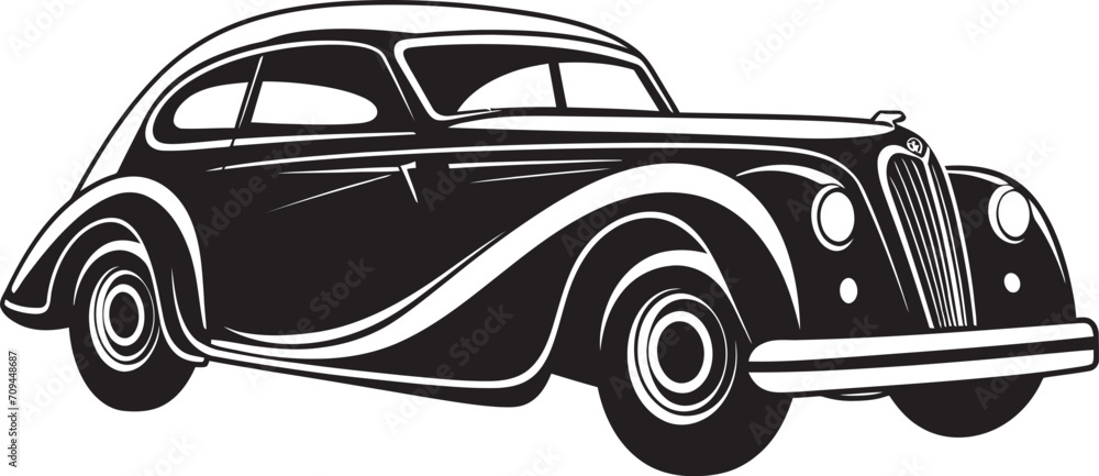 Noble Nostalgia Sleek Black Logo Design Featuring Vintage Cars 