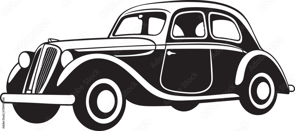 Classic Cruisers Timeless Vintage Car Vector Black Logo Design 
