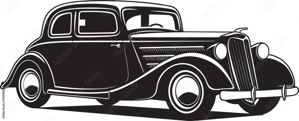 Nostalgia Motors Dynamic Black Logo Design with Vintage Car Vector 