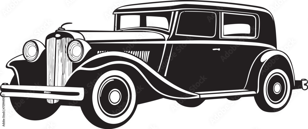 Old World Drive Dynamic Black Logo with Vintage Car Symbol 