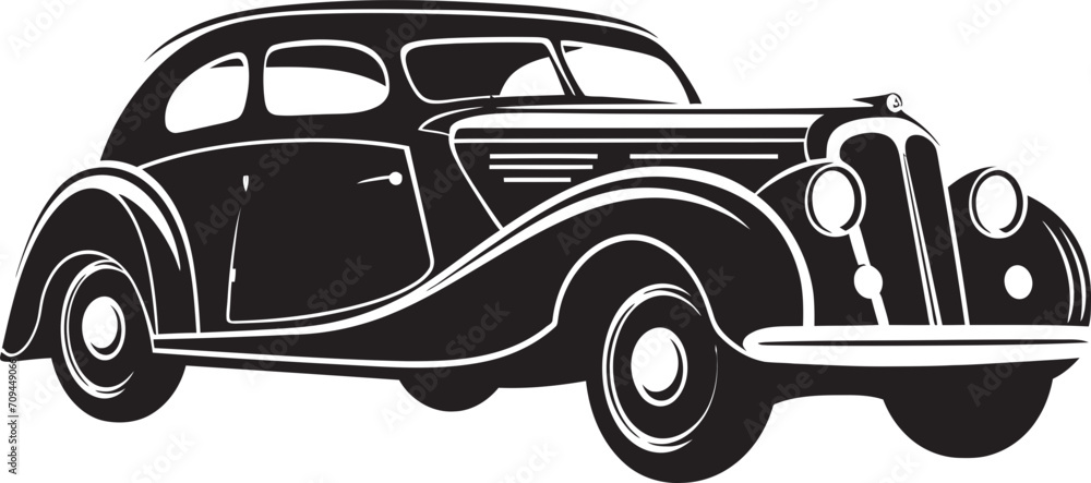 Retro Rides Sleek Iconic Symbol of Vintage Cars in Black 