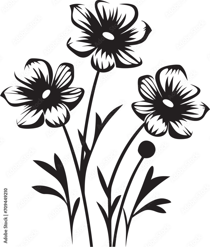 Natures Palette Wildflower Vector Logo in Black Natures Palette Wildflower Vector Logo in Black