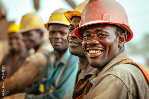 A group of smiling construction workers wearing uniforms  © CStock