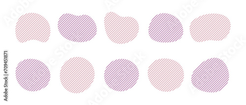 ストライプのシェイプのフレーム　液体の抽象的なゆるいフレーム　　ベクター 　紫　ピンク