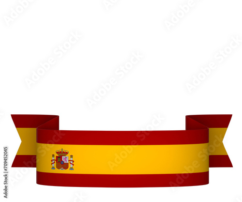 Spain flag element design national independence day banner ribbon png
 photo