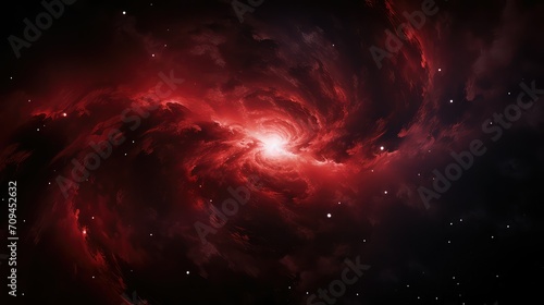 universe space red background illustration nebula asteroid, satellite astronaut, rocket exploration universe space red background