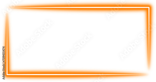 Orange Neon Rectangle Frame