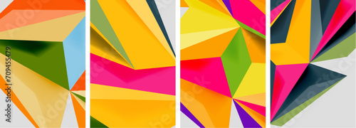 Triangle low poly mosaic posters. Vector illustration For Wallpaper, Banner, Background, Card, Book Illustration, landing page