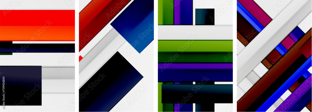 Obraz premium Minimal lines and color stripes poster abstract backgrounds. Vector illustration For Wallpaper, Banner, Background, Card, Book Illustration, landing page