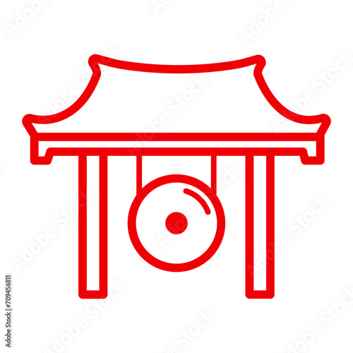 Chinese new year ornament icon. gong icon