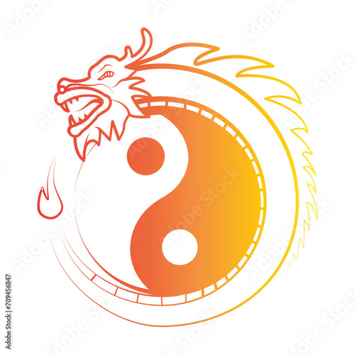 Chinese new year ornament icon. dragon icon